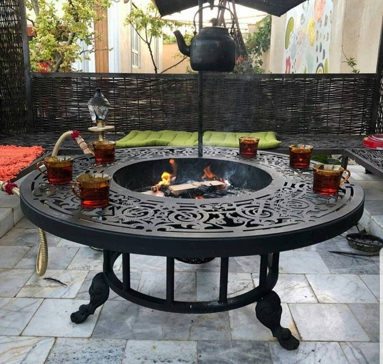 میز و مبل آتشدان گل رز