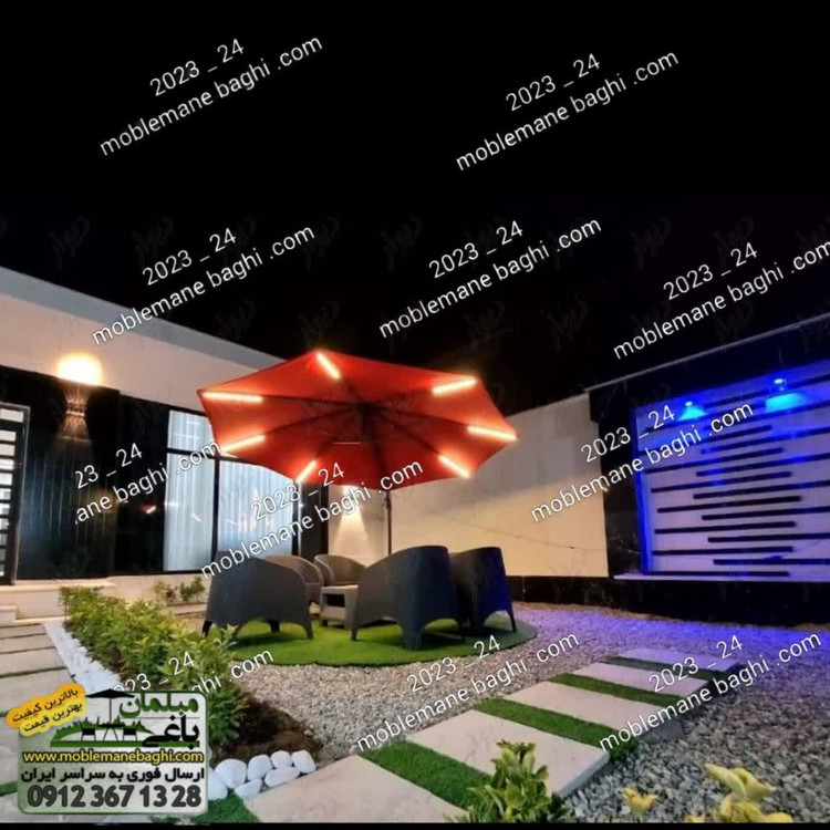 چتر باغی پایه کنار با قابلیت چرخش و تنظیم سایه