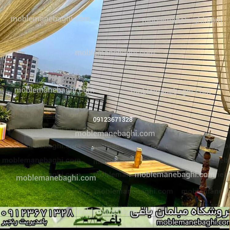 مبلمان باغی مدل ال فلزی