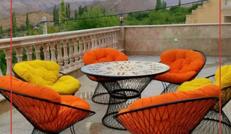 میزوصندلی فلزی ویلایی مدل بامبو