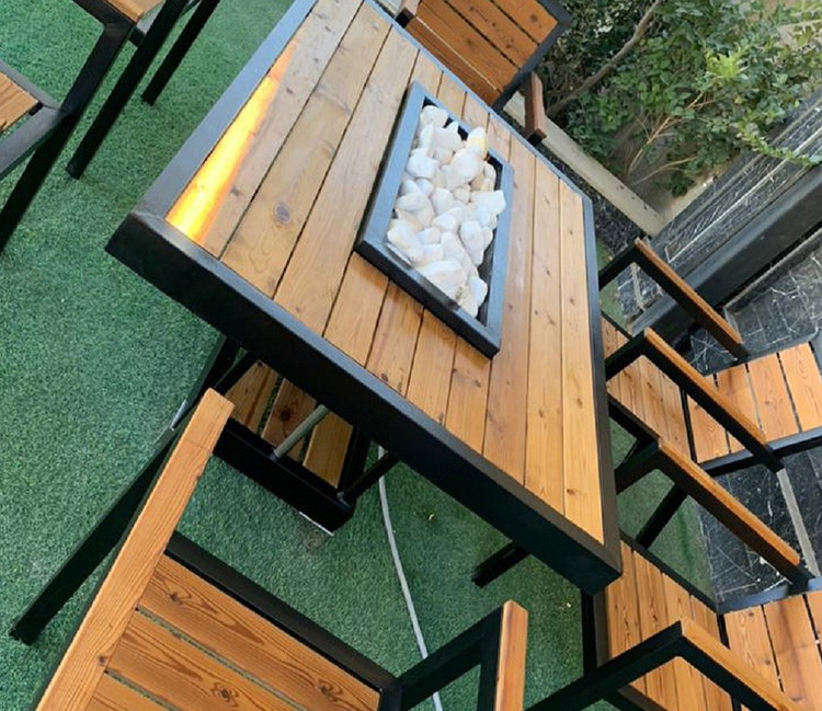 میز آتشدان چوبی