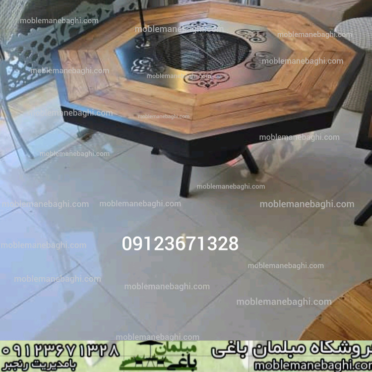 میز اتشدان هیزمی