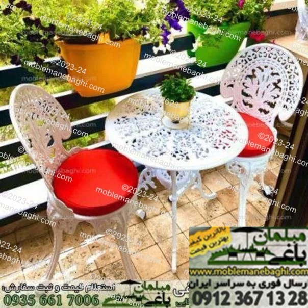میز آلومینیوم قطر 60سانت 3نفره