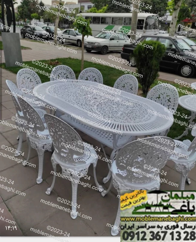 میز آلومینیوم قطر 60سانت 3نفره