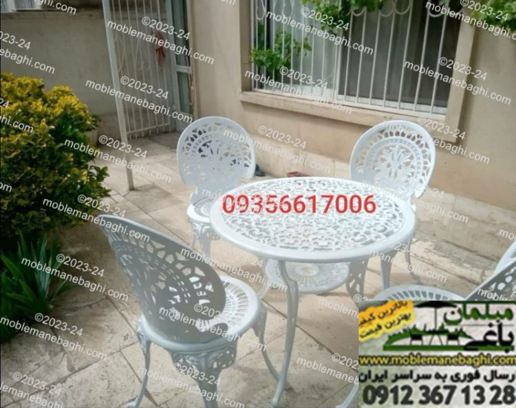 میز آلومینیوم قطر 60سانت 3نفره