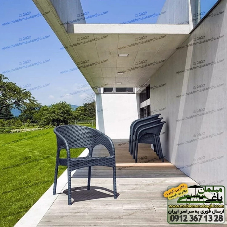 ست میز وصندلی 6نفره پلاستیکی حصیری ناصر کد 992-321