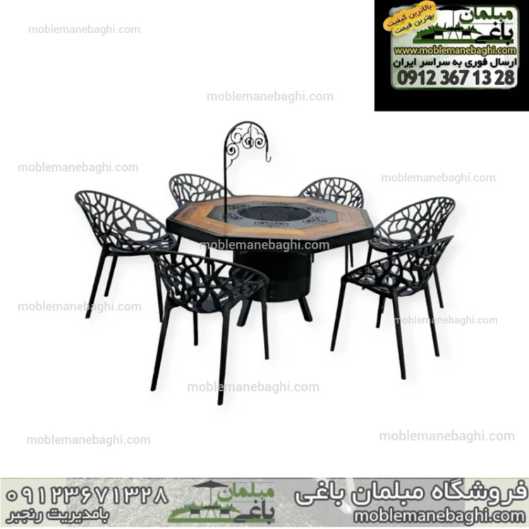 میز اتشدان 150 در 150 ارتفاع 75 شعله فشار قوی