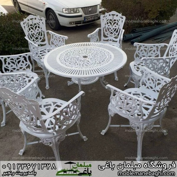 میز الومینیومی گرد