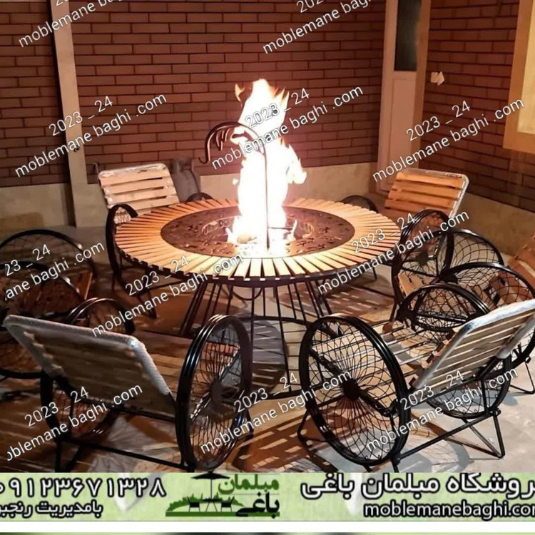 مبل باغی گلبرگ چوبی - تصویر محصول