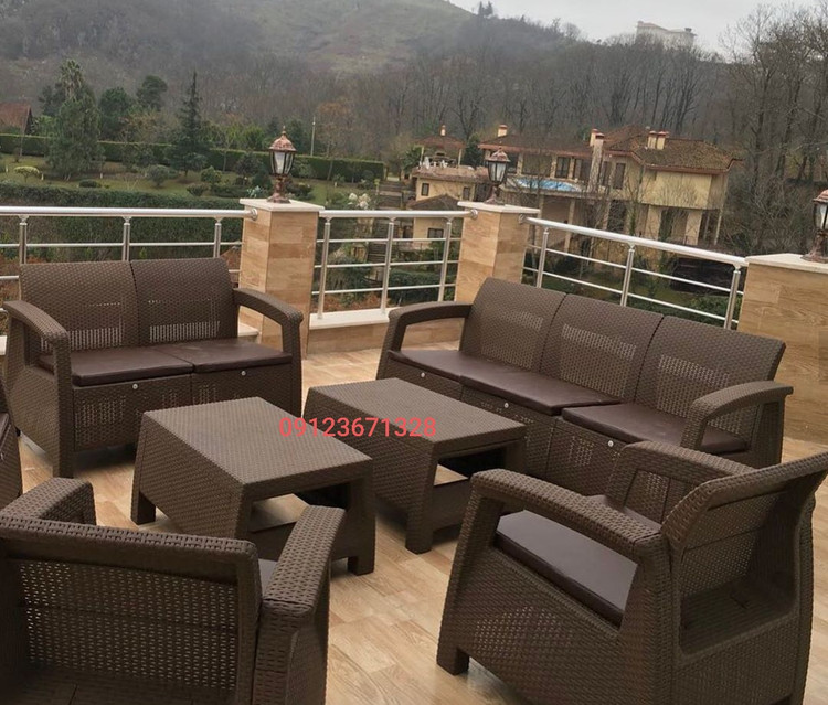 مبل حصیری باغی 7نفره