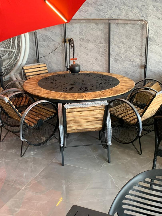 اتشدان گازی چوبی