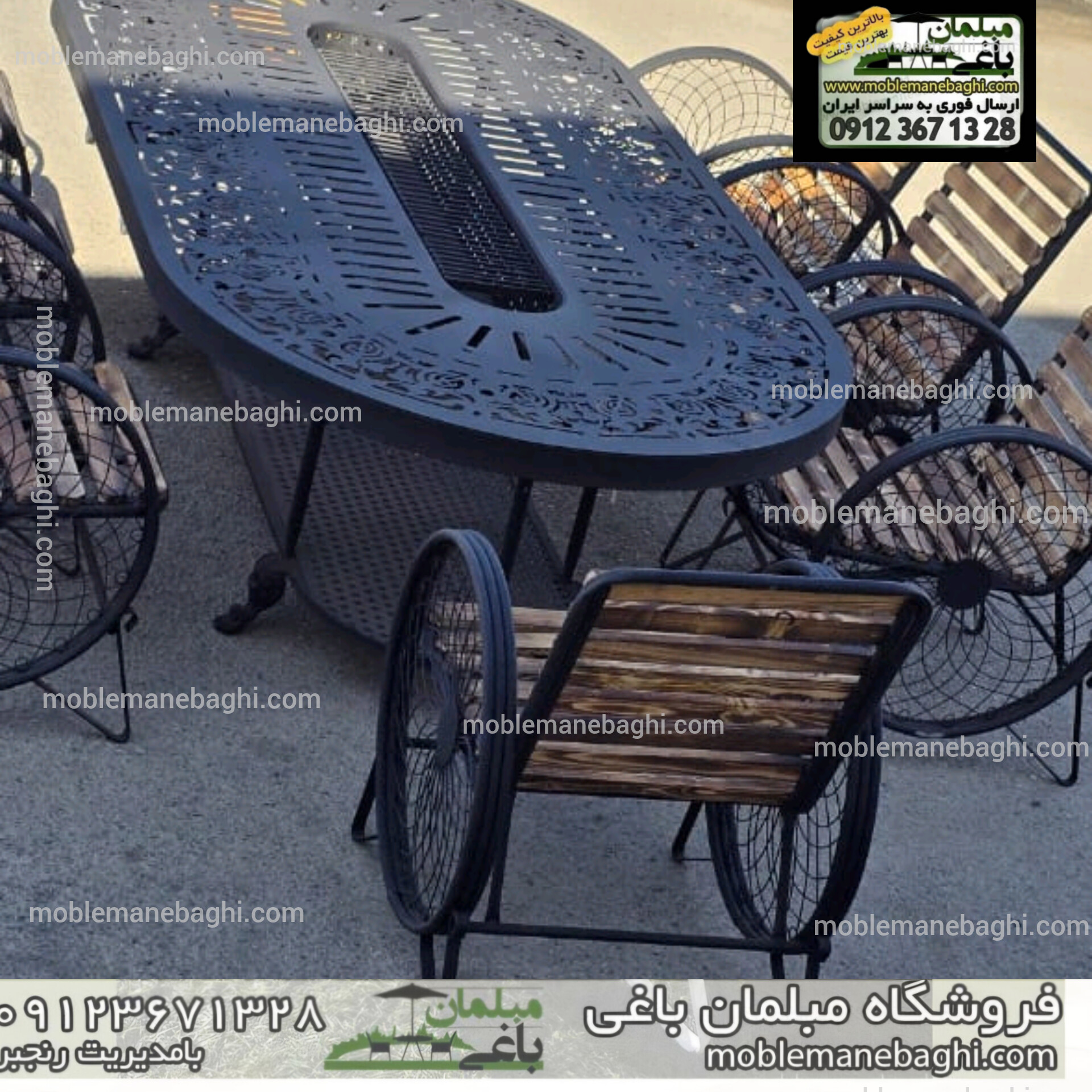 میز اتشدان گازی مدل بیضی